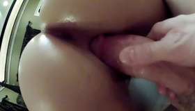 Couple on the bed has delightful copulation